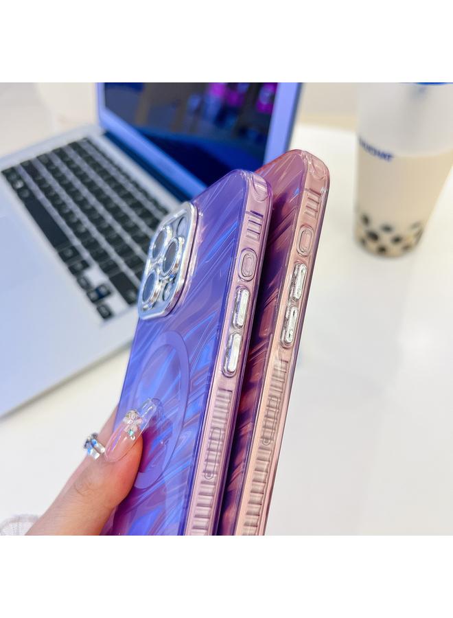 S-TOP Case For iPhone 14 Plating Texture Wristband MagSafe TPU Phone Case with Glitter Lens Film - Image 5