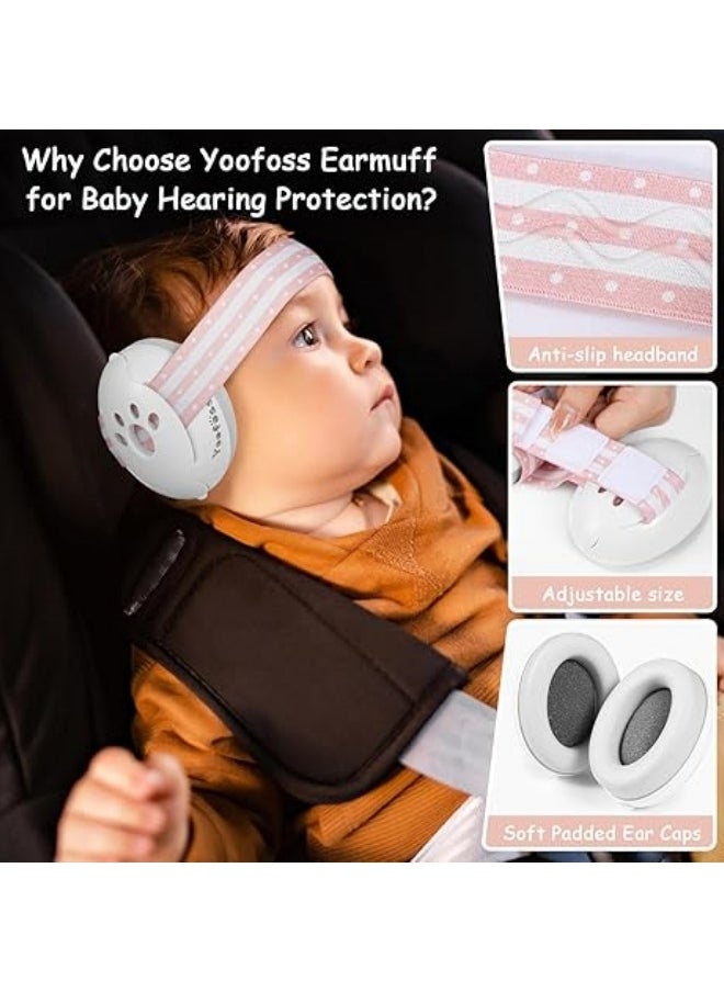 oldlaiben Baby Ear Protection,Baby Ear Muffs Noise Protection For Infant And Babies Up To 48 Months,Noise Reduction Earmuffs,Adjustable Ear Muffs For Ear Protection,Hearing Damage & Improves Sleep,Travel(Pink)  - Image 4
