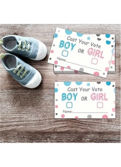 Just Quality 50pcs 8.99 * 5.41 cm Baby Shower Gender Disclosure Voting Card Baby Shower Party Game Card  - Image 1