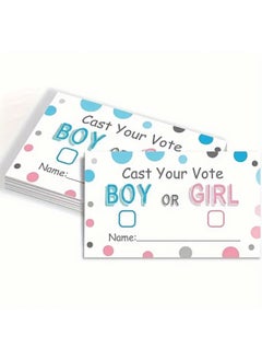 Just Quality 50pcs 8.99 * 5.41 cm Baby Shower Gender Disclosure Voting Card Baby Shower Party Game Card  - Image 3