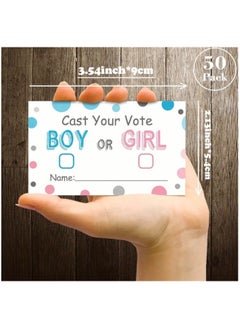 Just Quality 50pcs 8.99 * 5.41 cm Baby Shower Gender Disclosure Voting Card Baby Shower Party Game Card  - Image 5