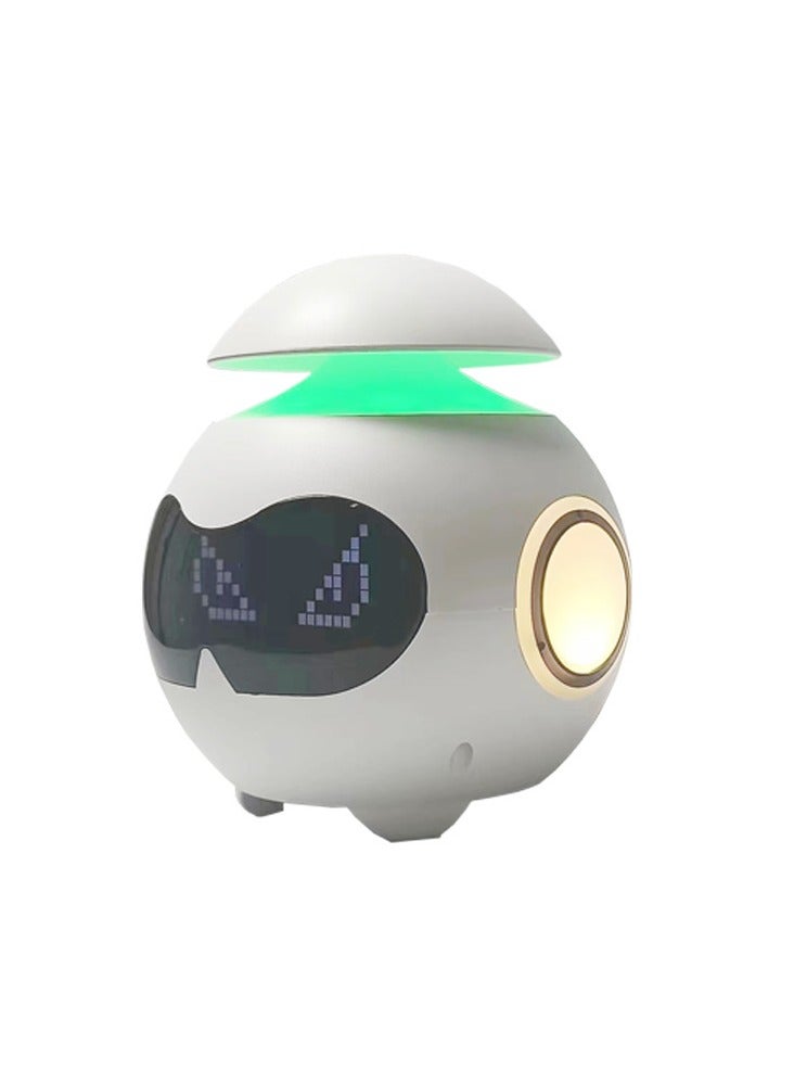 Excefore Alarm Clock for Kids, USB Powered Wake Up Alarm Clock with Emoji, Dual Alarm Setting, Bluetooth Alarm Clock with Adjustable Night Light for Bedroom, Reading, Office, White  - Image 1