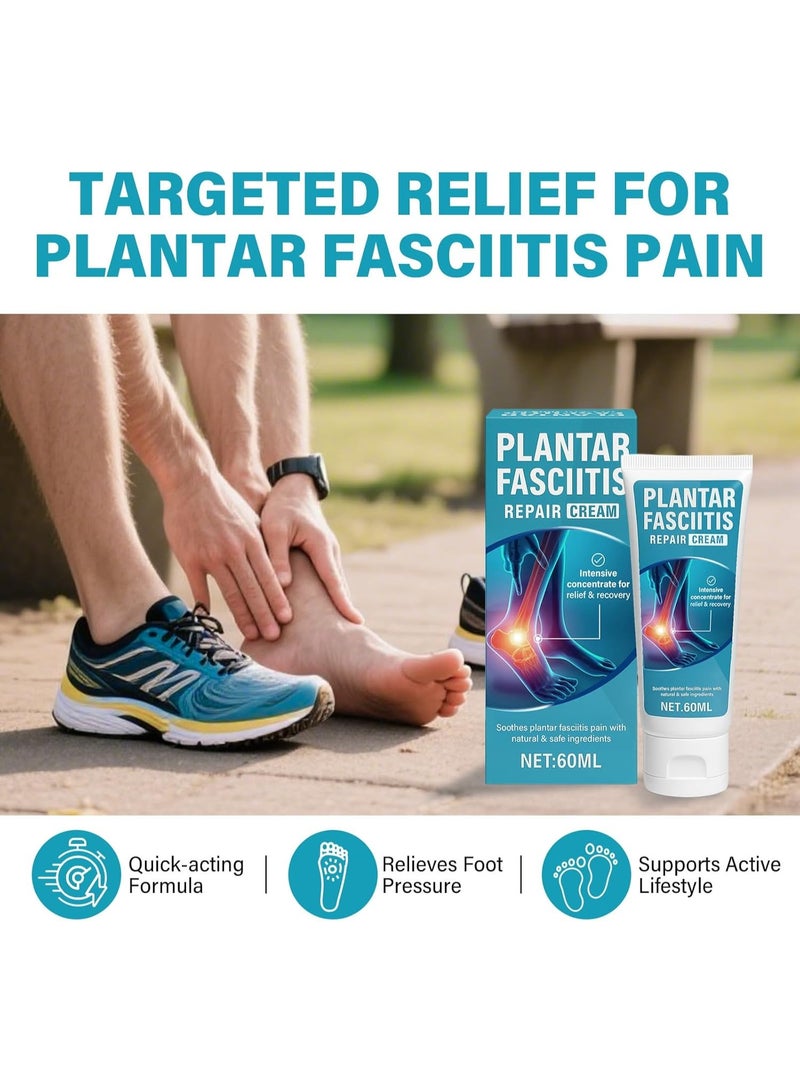 HOMTOPY Plantar Fasciitis Repair Cream, 60ml Plantar Fasciitis Cream, Plantar Fasciitis Relief Cream for Plantar Fasciitis, Heel Spurs, Natural Gentle Formula, Maximum Strength Soothe - Image 3