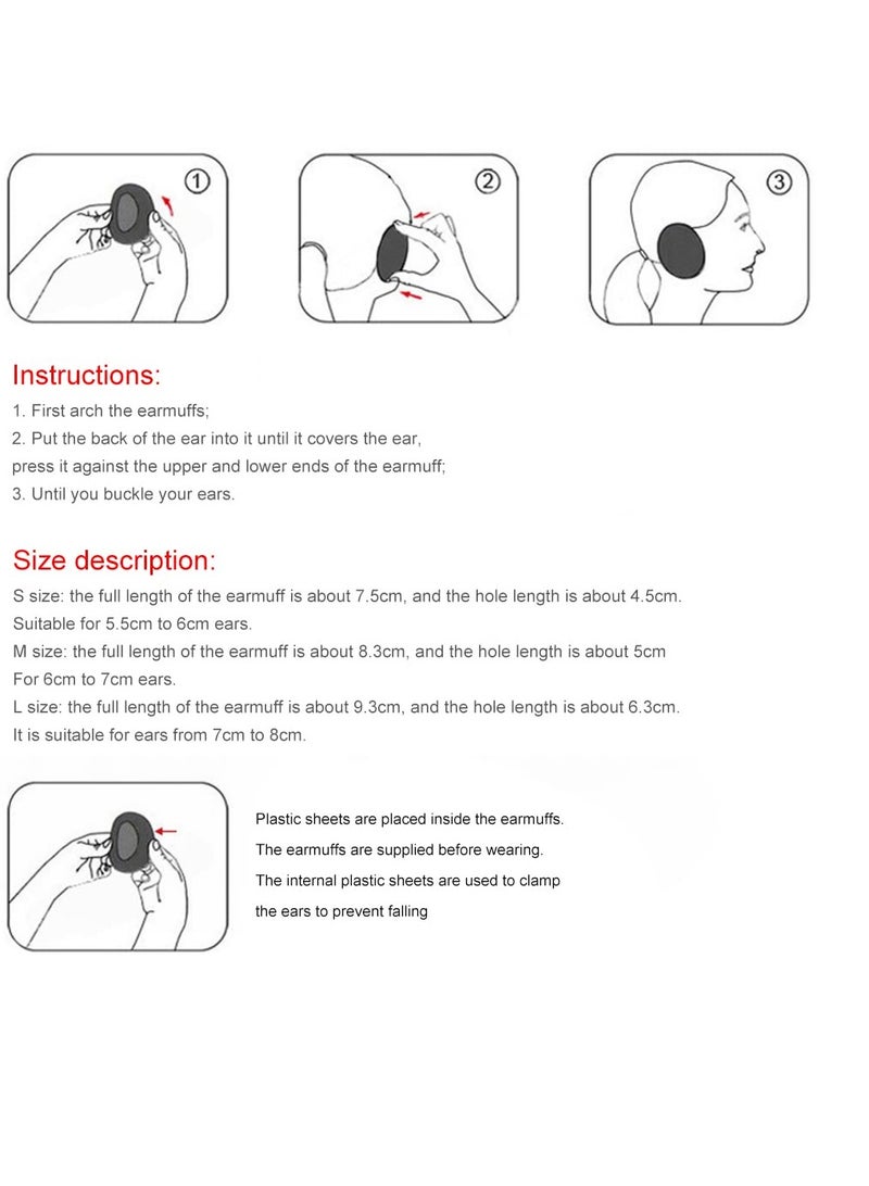 Fleece Ear Muffs, 3 Pairs Windproof Bandless Ear Warmers for Men Women - Image 3