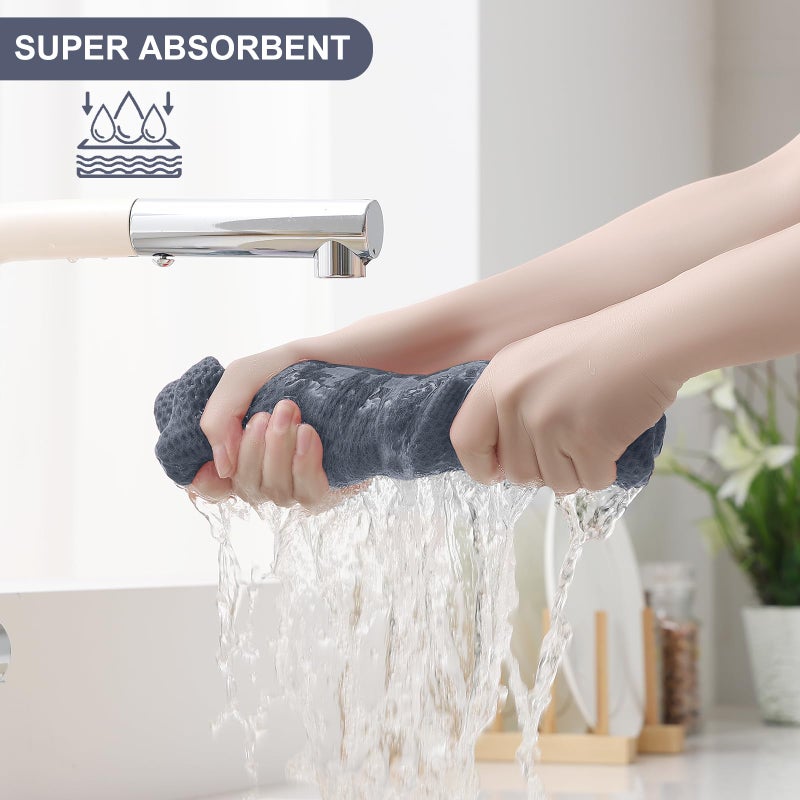 Homaxy 100% Cotton Kitchen Towels and Dishcloths Set, 12 x 12 Inches and 13 x 28 Inches, Set of 8 Bulk Kitchen Towels Set, Ultra Soft Absorbent Dish Cloths for Washing Dishes, Mixed Color - Image 3