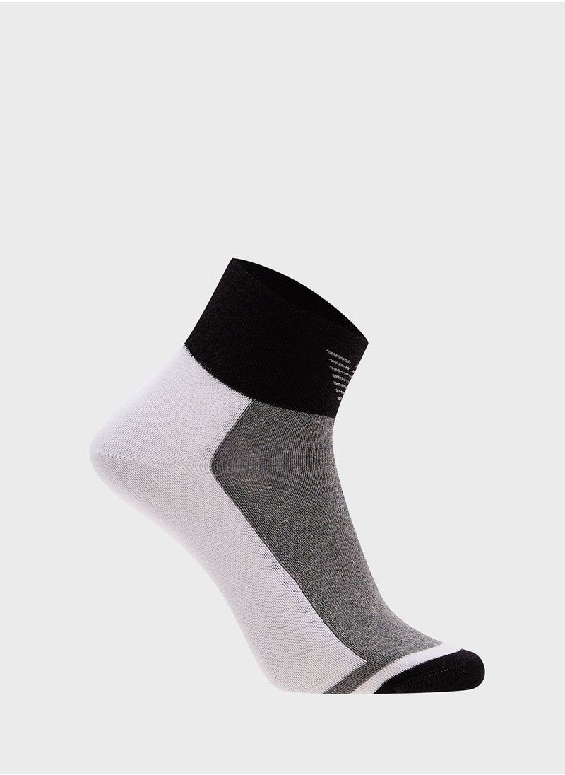 EMPORIO ARMANI - 2 Pack Colorblock Ankle Socks - Image 1
