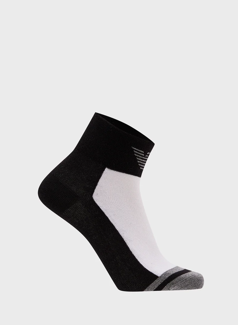 EMPORIO ARMANI 2 Pack Colorblock Ankle Socks