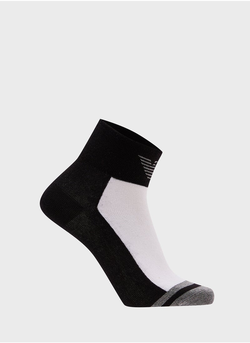 EMPORIO ARMANI - 2 Pack Colorblock Ankle Socks - Image 1