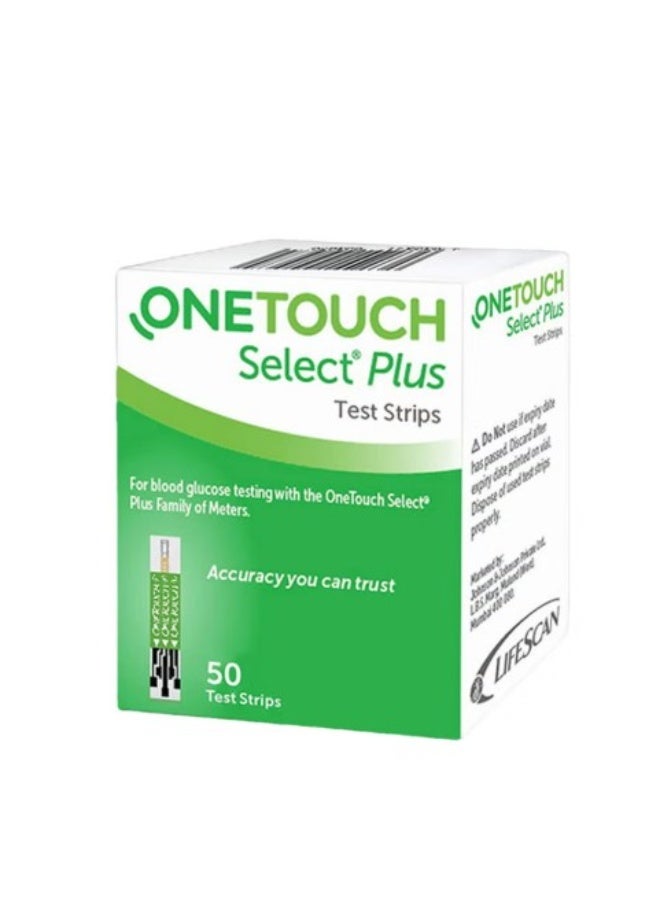 OneTouch Select Plus Blood Glucose Test Strips, 50 Count