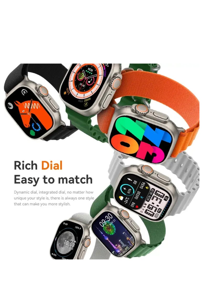 micro speed - Smart Watch HW9 Ultra 2 Series 9 AMOLED display With Health Fitness Tracker Sport Watch Supports  NFC +addition Replacement Band  49MM-Multicolour - Image 1