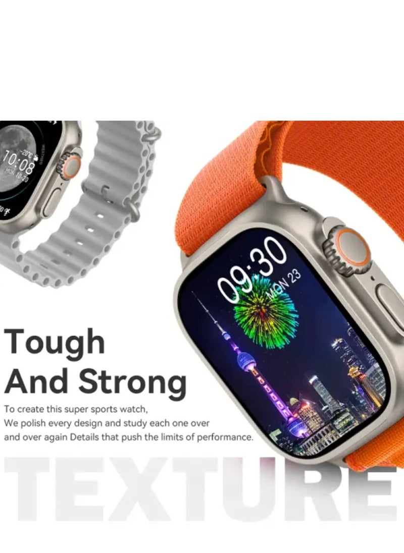 micro speed - Smart Watch HW9 Ultra 2 Series 9 AMOLED display With Health Fitness Tracker Sport Watch Supports  NFC +addition Replacement Band  49MM-Multicolour - Image 1