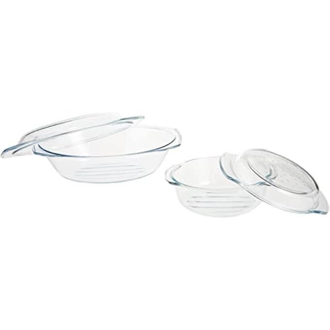 Unity Glass Ovenware Set 5Pcs Casserole 17 L  29 Roaster 25  GDBorosilicate HeatResistant GlassSuitable For Gas Cooker Electrical And Oven - Image 2