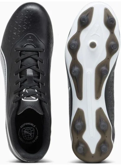 PUMA King Match FgAg White Cleats 10757001