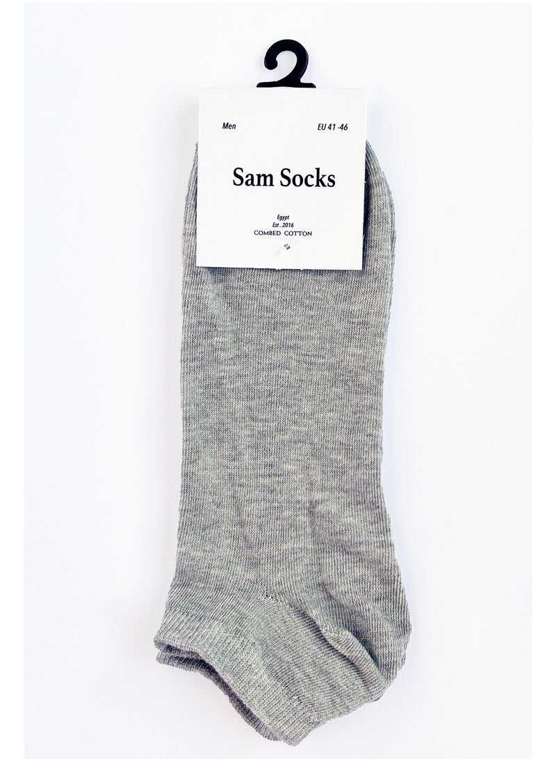 SAM SOCKS Men Set Of 5 Ankle Plain Socks Grey - Image 5
