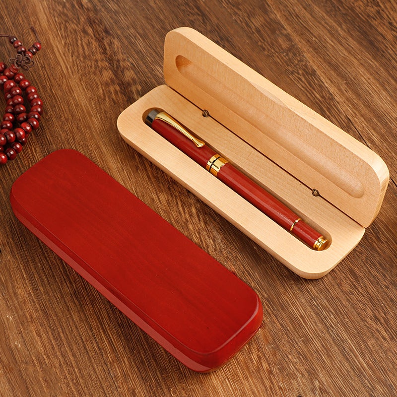 Wooden Pen Box, Retro Gift Box, Pen Box, Simple Solid Wood Storage Box, Wooden Box, Business Stationery Box, Single Pen Box - Image 3