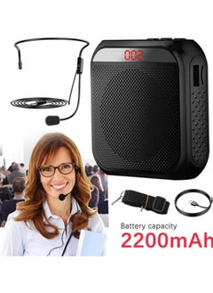 Rewell Voice Amplifier with Wired Microphone Headset Portable Rechargeable PA System Speaker Personal Microphone Speech Amplifier Loudspeaker for Teachers Tour Guides/Coaches Metting/Yoga/Fitness (Black)  - Image 2