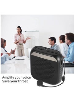 Rewell Voice Amplifier with Wired Microphone Headset Portable Rechargeable PA System Speaker Personal Microphone Speech Amplifier Loudspeaker for Teachers Tour Guides/Coaches Metting/Yoga/Fitness (Black)  - Image 3