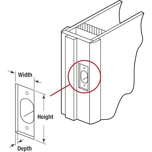Prime-Line E 2299 Stainless Steel Standard T-strike Door Strike Plate, 2-1/8 In. Hole Spacing, Chrome Plated (Single Pack) - Image 3
