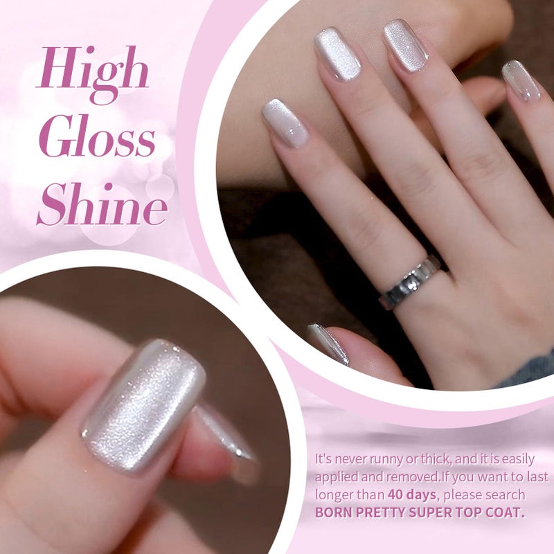 Born Pretty Magnetic Gel Nail Polish Moonlight White Cat Magnetic Eye Gel Polish White Auroras Nail Polish Nail Art Vanish 15ML - Image 5
