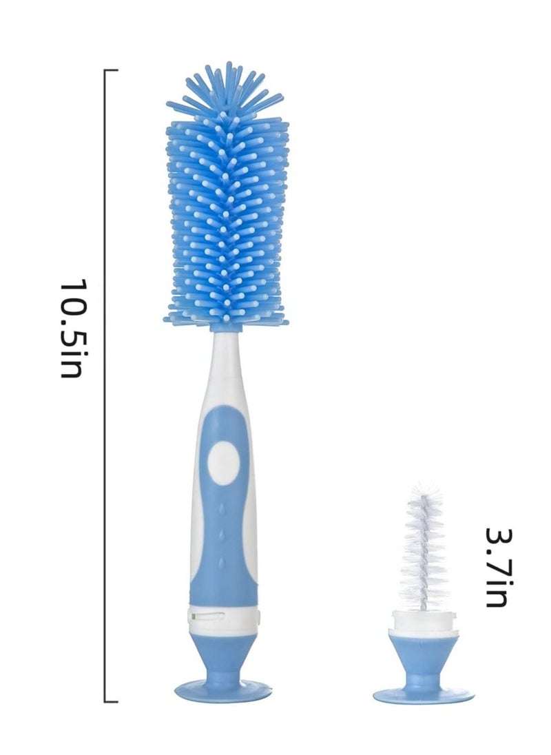 Multifunctional Cleaning Brush,Baby Bottle Brush,Bottle Brush Cleaner Set 3, Yellow, Silicone and Nylon Brush