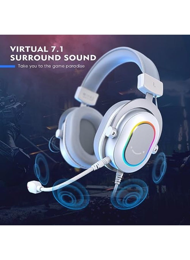 FIFINE H6 USB Gaming Headset, PC Headphones Wired with Microphone for Computer/Laptop, Over-Ear RGB Headset with 7.1 Surround Sound, Noise Cancellation - Image 5