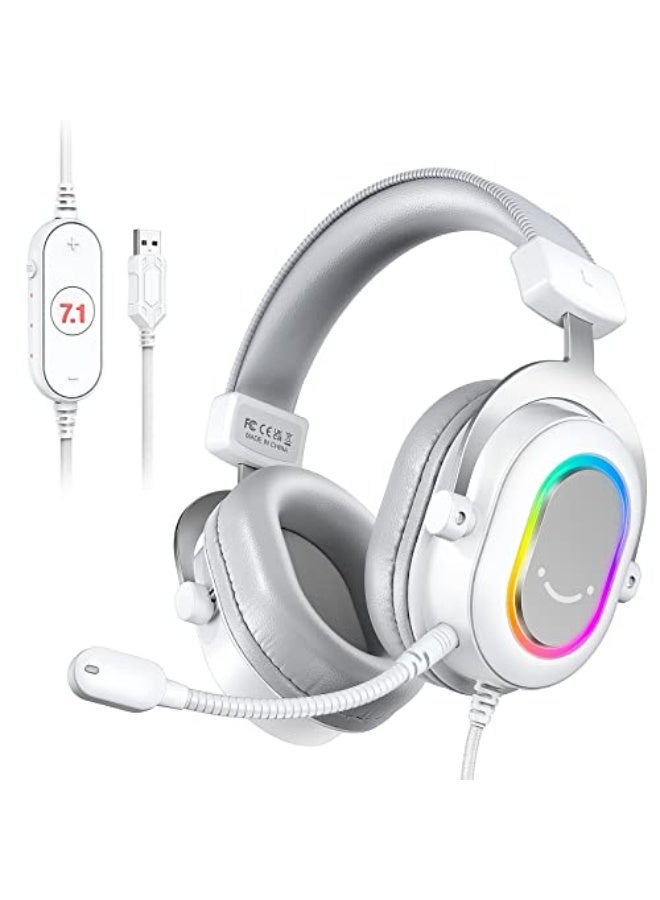 FIFINE H6 USB Gaming Headset, PC Headphones Wired with Microphone for Computer/Laptop, Over-Ear RGB Headset with 7.1 Surround Sound, Noise Cancellation - Image 2