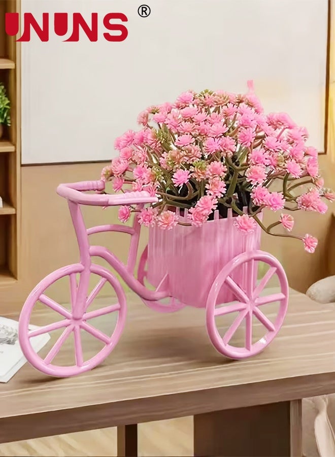 UNUNS Fake Plants Potted,3pcs Bicycle with Simulated Flowers Set,Babys Breath Artificial Flowers,Artificial Bonsai,Gypsophila Real Touch Flowers for Wedding Party Home Garden Decoration,13x12cm - Image 3