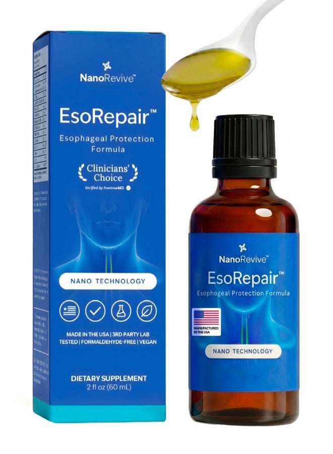 NANOREVIVE EsoRepair Nano Esophageal Health Supplements for Men & Women - Digestive Comfort, Heartburn Relief & Tissue Healing - Slippery Elm Bark, Zinc L-Carnosine & Aloe Vera Extract - Non-GMO & Dairy Free - Image 1