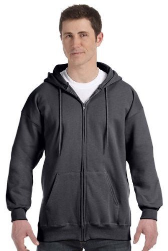 Hanes Men's Full Zip Ultimate Heavyweight Hoodie, Charcoal Heather, X-Large - Image 5