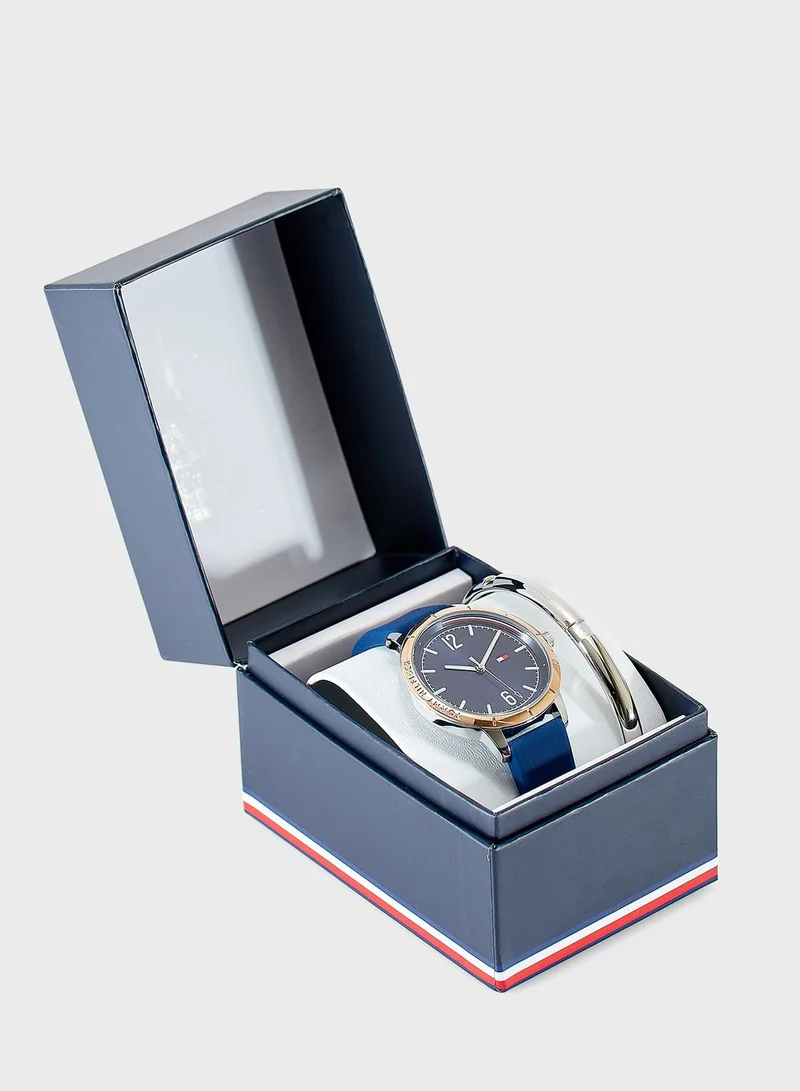 TOMMY HILFIGER Essentials Watch & Edge Bangle Bracelet
