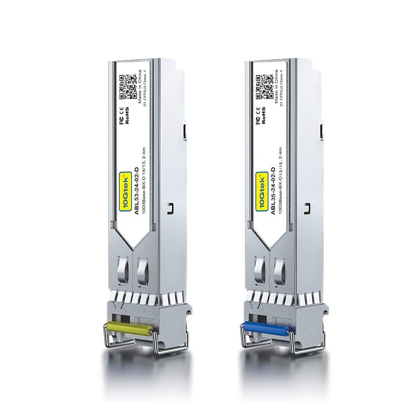 10Gtek a Pair of 1.25G SFP Bidi Transceiver, 1000Base-BIDI SingleMode Simplex LC Fiber Module for Cisco 1000BASE-BX3-U/1000BASE-BX3-D, Ubiquiti UniFi UF-SM-1G-S, SMF 1550nm/1310nm, DDM, up to 2km - Image 2