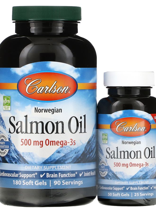 Norwegian Salmon Oil 500 mg 180 + 50 Soft Gels (250 mg per Soft Gel)
