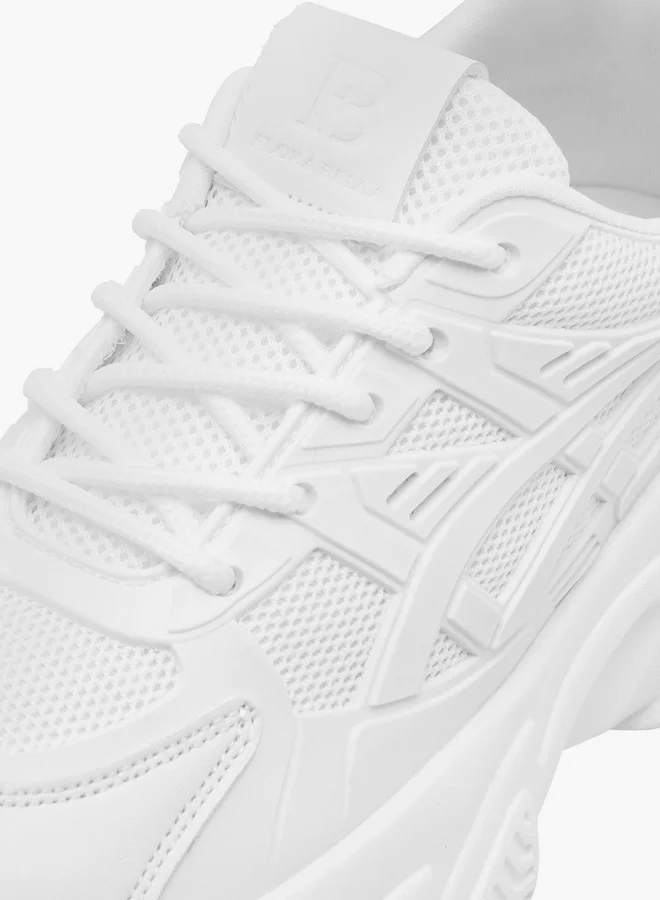 Flora Bella By Shoexpress Women's Panelled Sneakers with Lace-Up Closure