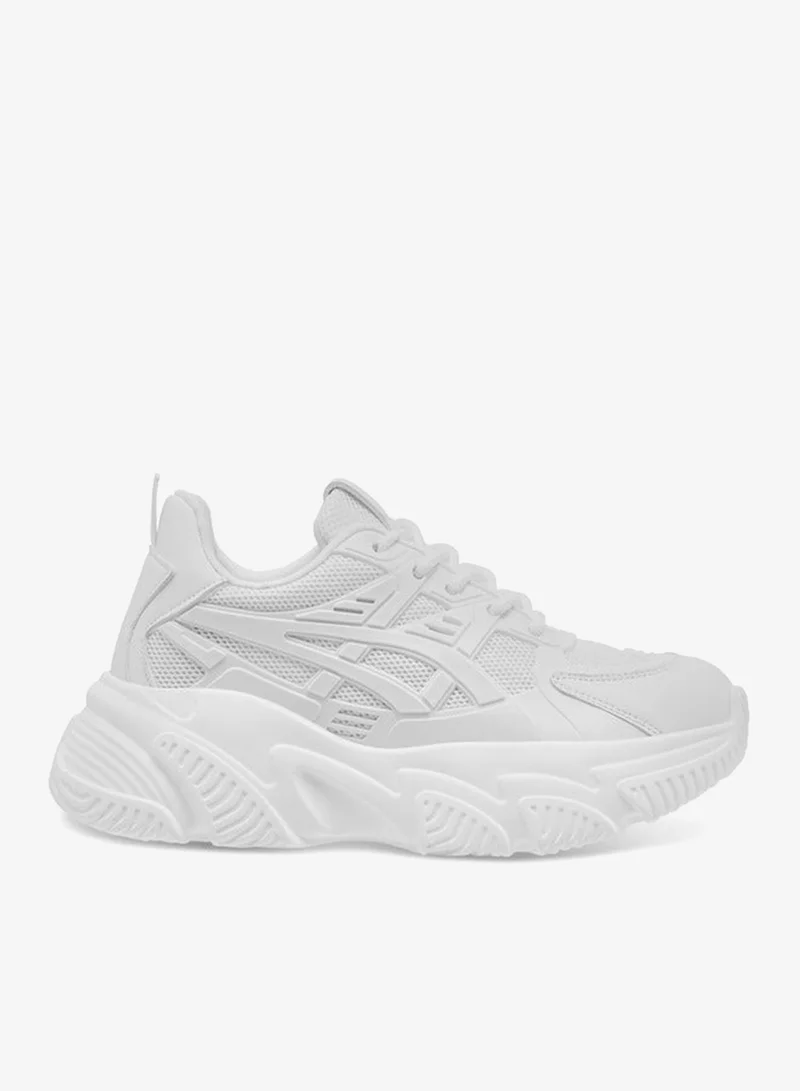 Flora Bella By Shoexpress Women's Panelled Sneakers with Lace-Up Closure