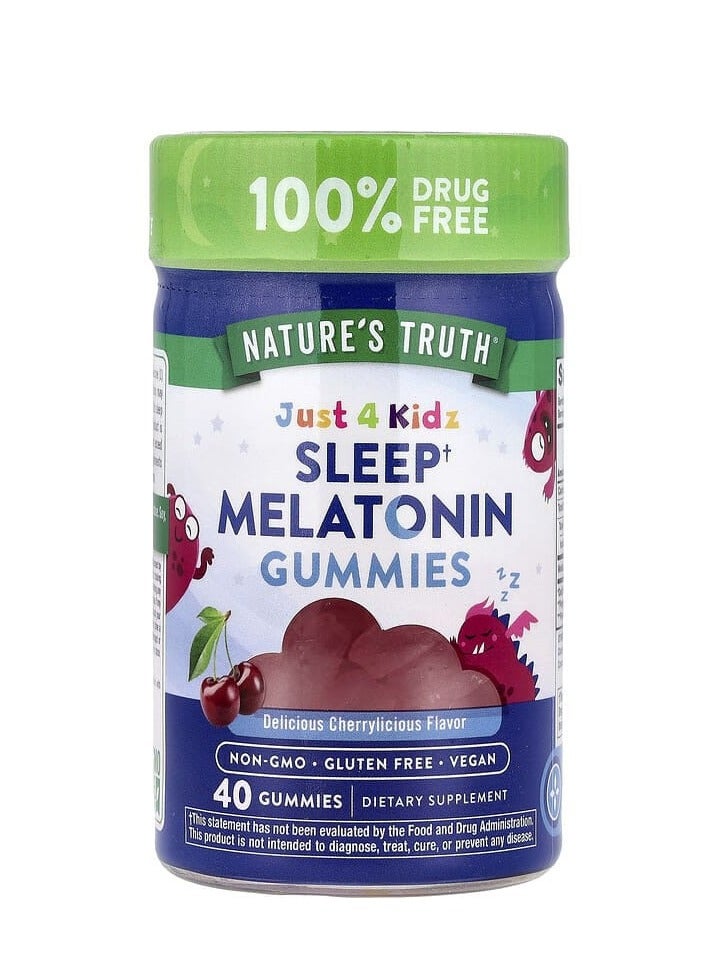 Nature's Truth Just 4 Kids Sleep Melatonin Natural Cherrylicious 1 g 40 Vegan Gummies - Image 1