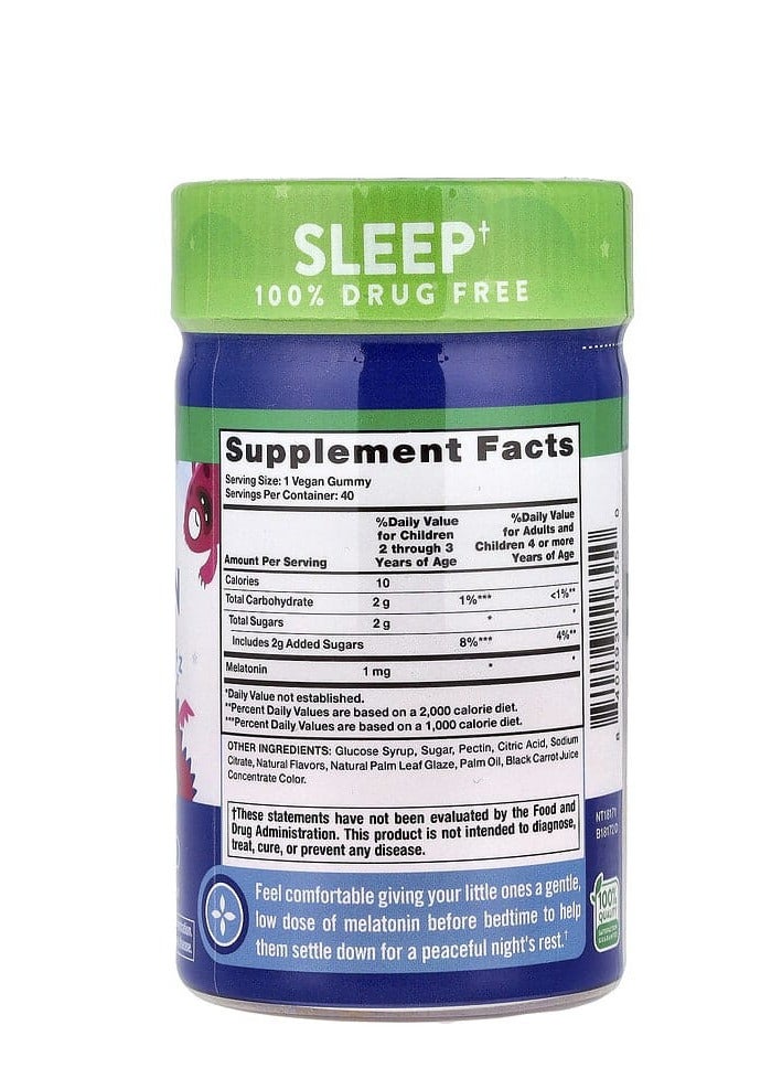 Nature's Truth Just 4 Kids Sleep Melatonin Natural Cherrylicious 1 g 40 Vegan Gummies - Image 2
