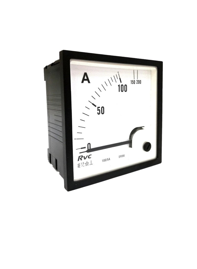 AC Analogue Panel Ammeter 96x96 - CT Type Secondary 5A - ERI96/ESI96 Revalco Italy - Image 1