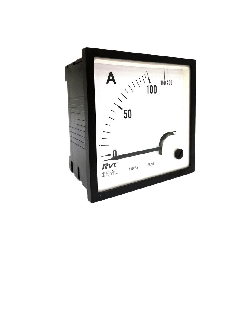 AC Analogue Panel Ammeter 96x96 - CT Type Secondary 5A - ERI96/ESI96 Revalco Italy - Image 2