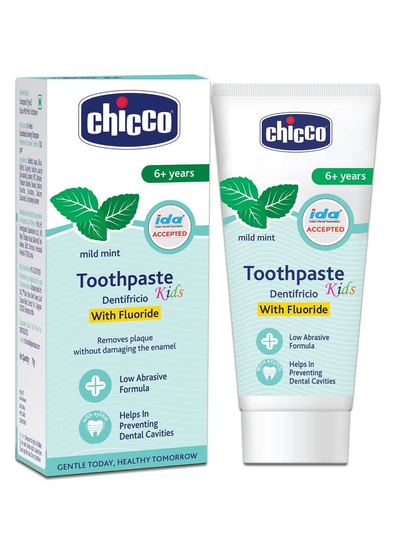 Chicco Toothpaste for Kids, Best for Baby (6+ years), Mild Mint Flavour, 70g | With Fluoride to Remove Plaque | Low Abrasive| Helps Prevent Cavities | IDA Accepted - Image 1