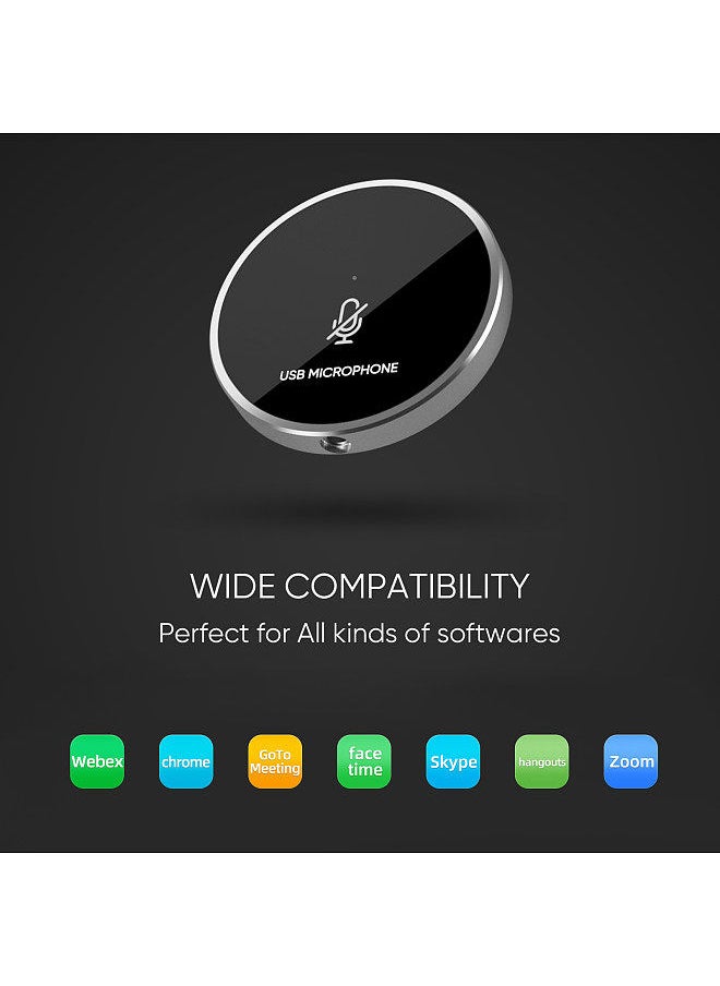Generic - USB Conference Computer Microphone Desktop PC Mic 360° Omnidirectional Condenser Plug & Play Touch-Sensor Buttons Mute Function Compatible with Windows Mac - Image 1