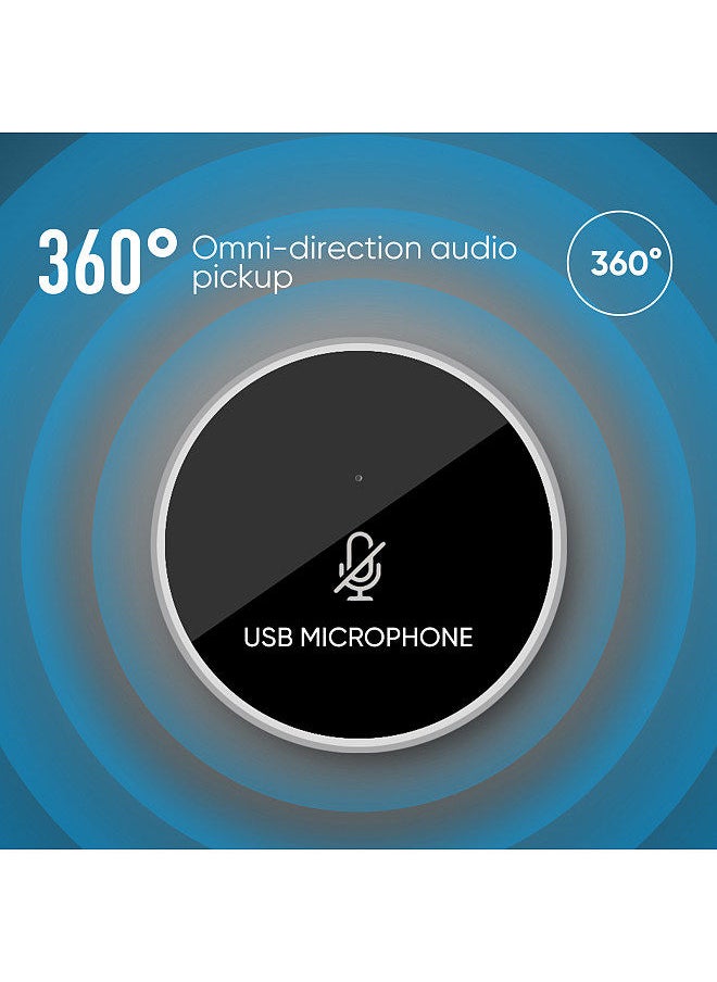 Generic - USB Conference Computer Microphone Desktop PC Mic 360° Omnidirectional Condenser Plug & Play Touch-Sensor Buttons Mute Function Compatible with Windows Mac - Image 1