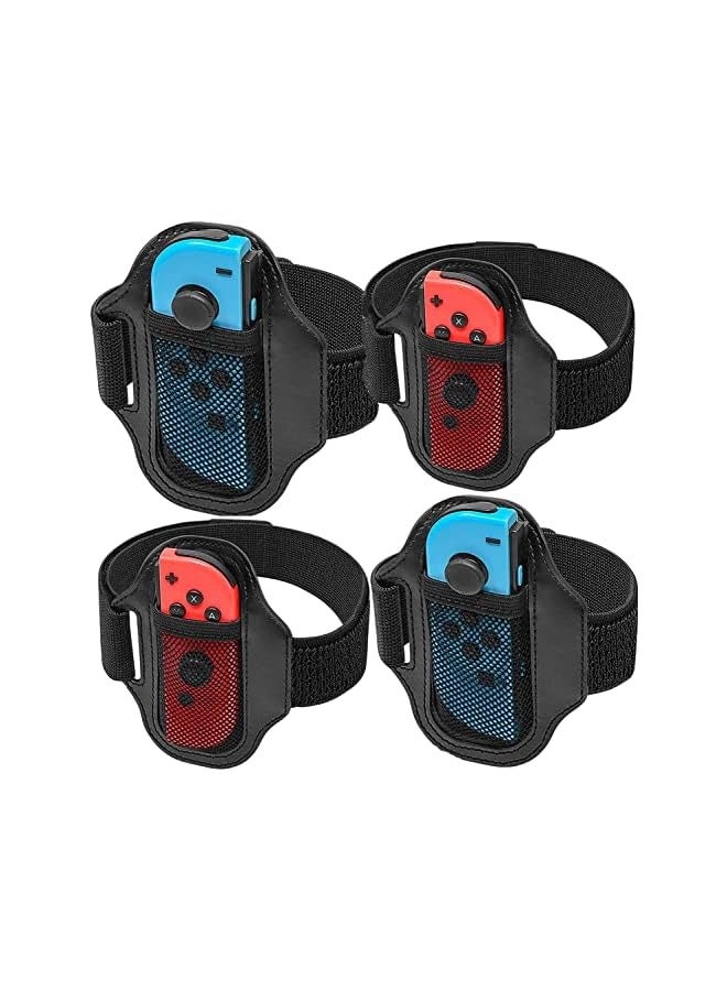 بروماس حزام ساق سويتش لألعاب نينتندو سويتش الرياضية، [4 عبوات] أحزمة ساق سويتش لكرة القدم متوافقة مع سويتش سبورتس/رينج فيت أدفنتشر، حزام مطاطي قابل للتعديل بمقاسين للبالغين والأطفال - Image 1