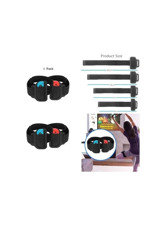 بروماس حزام ساق سويتش لألعاب نينتندو سويتش الرياضية، [4 عبوات] أحزمة ساق سويتش لكرة القدم متوافقة مع سويتش سبورتس/رينج فيت أدفنتشر، حزام مطاطي قابل للتعديل بمقاسين للبالغين والأطفال - Image 2