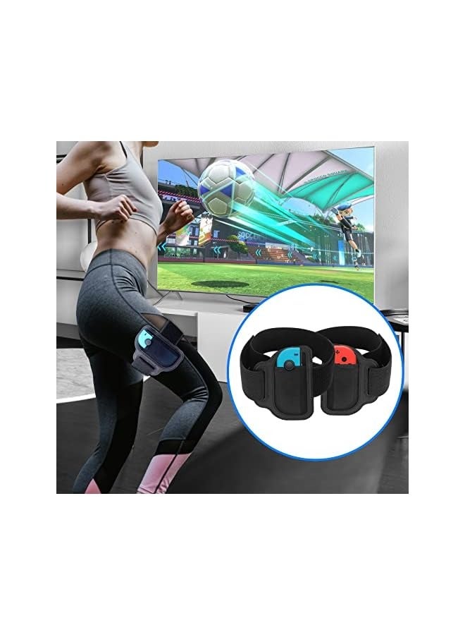 بروماس حزام ساق سويتش لألعاب نينتندو سويتش الرياضية، [4 عبوات] أحزمة ساق سويتش لكرة القدم متوافقة مع سويتش سبورتس/رينج فيت أدفنتشر، حزام مطاطي قابل للتعديل بمقاسين للبالغين والأطفال - Image 5