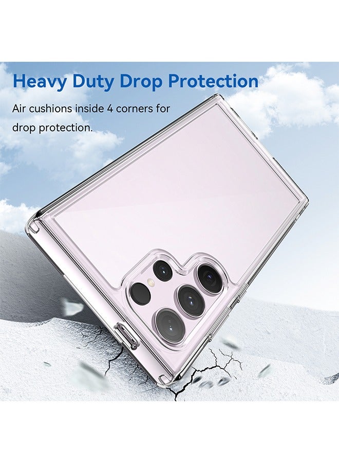 GKK Samsung Galaxy S24 Ultra Case Cover TPU Soft Edge Protector Soft Silicone Shockproof Anti-Scratch Protective Bumper Case Corner Full Pack Acrylic Solid Color Fall Protection Transparent Cover - Image 5