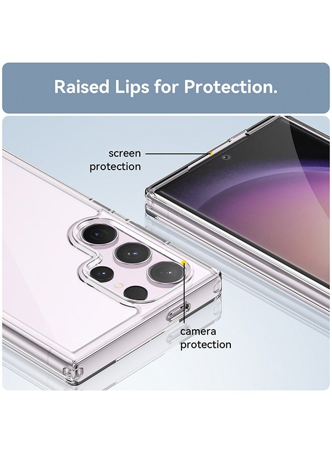 GKK Samsung Galaxy S24 Ultra Case Cover TPU Soft Edge Protector Soft Silicone Shockproof Anti-Scratch Protective Bumper Case Corner Full Pack Acrylic Solid Color Fall Protection Transparent Cover - Image 3