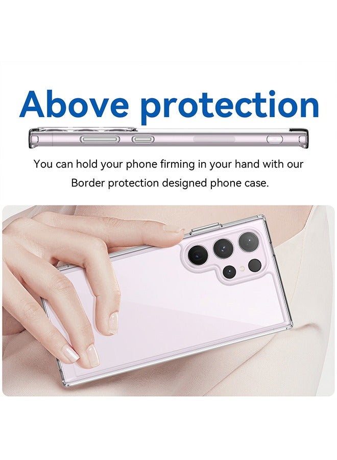 GKK Samsung Galaxy S24 Ultra Case Cover TPU Soft Edge Protector Soft Silicone Shockproof Anti-Scratch Protective Bumper Case Corner Full Pack Acrylic Solid Color Fall Protection Transparent Cover - Image 2