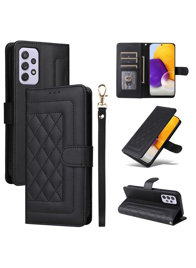 The Bros Case For Samsung Galaxy A72 Diamond Lattice Leather Flip Phone Case