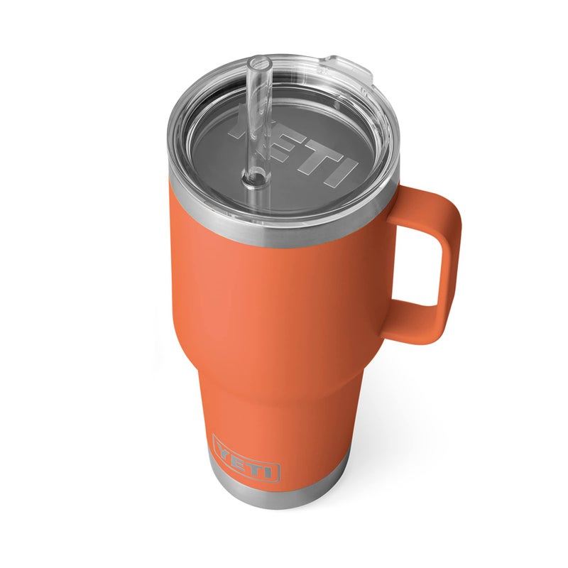 YETI YETI Rambler 35 oz Tumbler with Handle and Straw Lid  Travel Mug Water Tumbler  Vacuum Insulated Cup with Handle  Stainless Steel  High Desert Clay  - Image 1