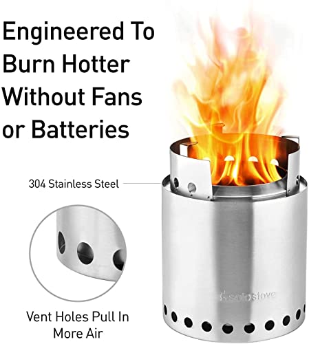 Solo Stove Campfire Camping Stove Portable Stove for Backpacking Outdoor Cooking Great Stainless Steel Camping Backpacking Stove Compact Wood Stove Design-No Batteries or Liquid Fuel Canisters Needed - Image 2